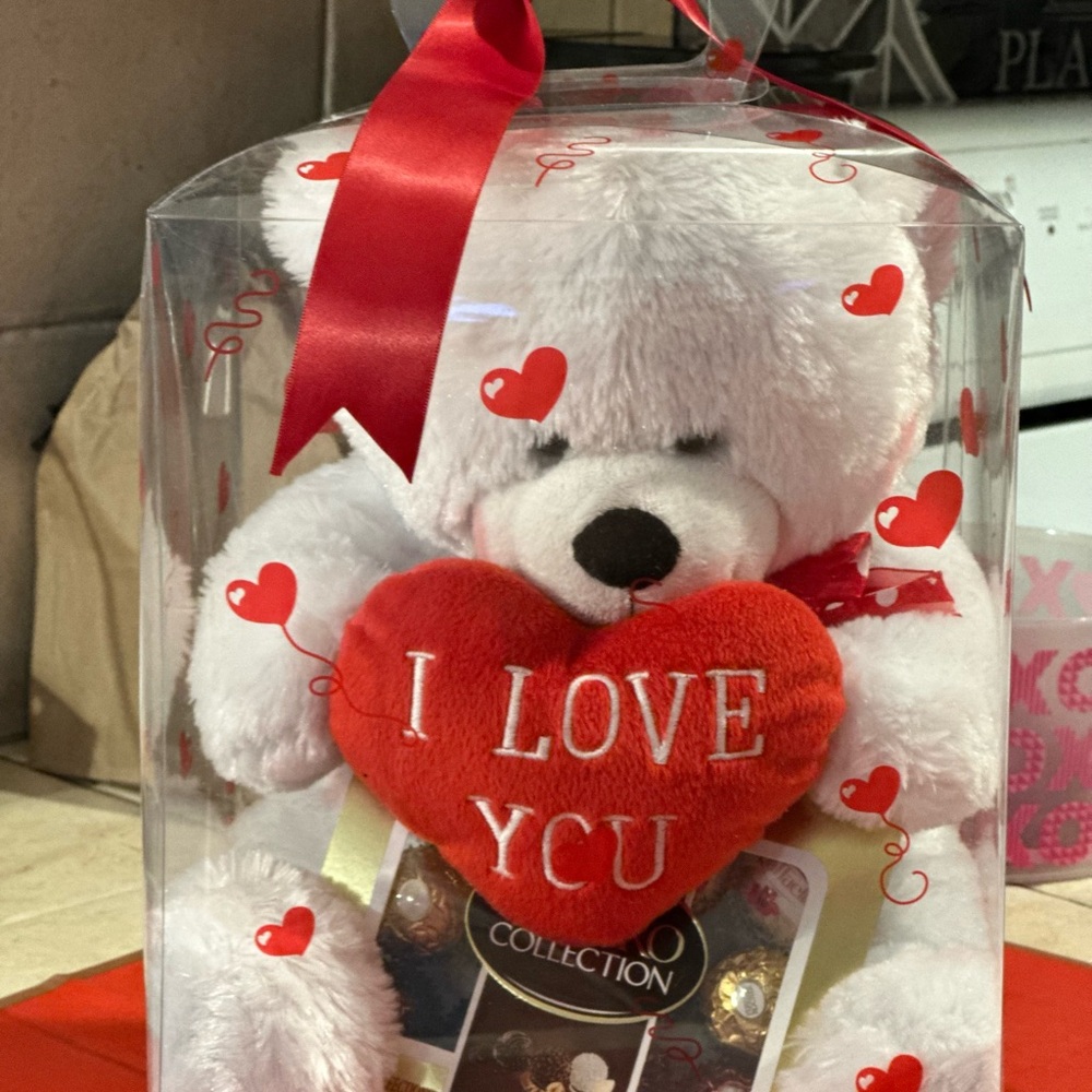 White and Red Stuffed Animal Favors for Romantic Occasions